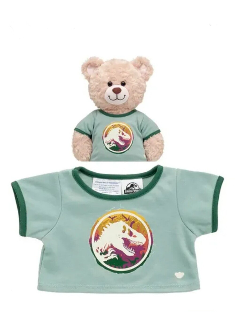 Build-a-Bear Jurassic Park World 3 Ringer Tee T-Shirt Teddy Bear Clothing EUC